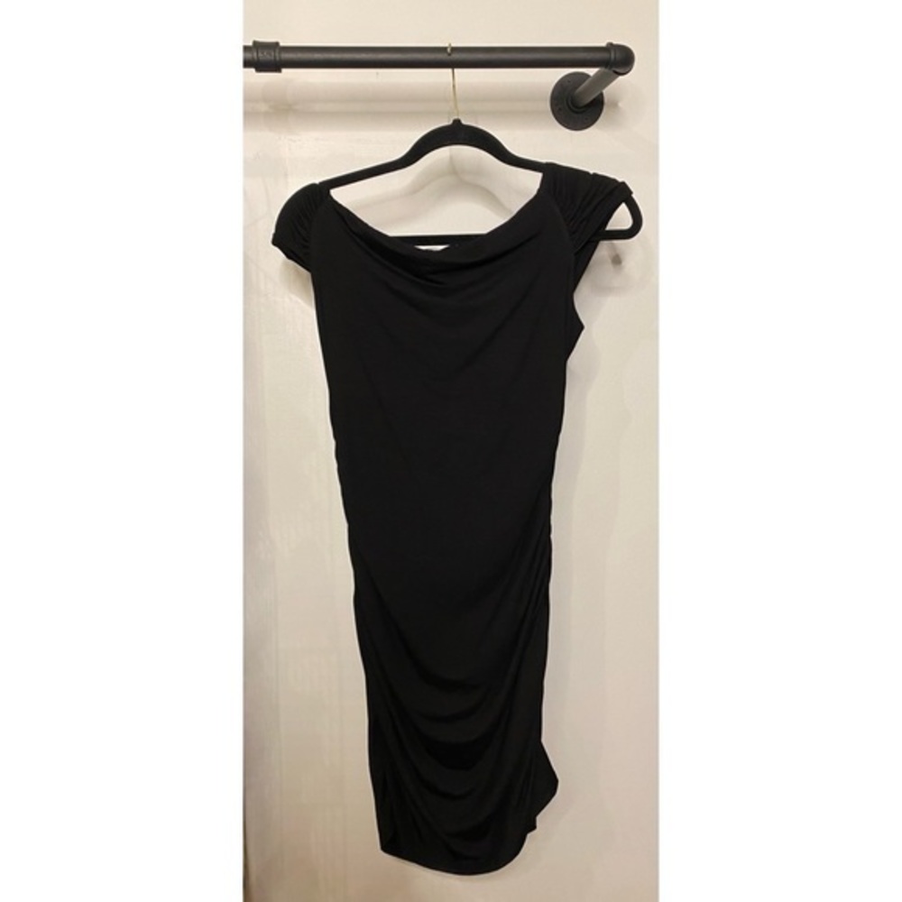 Reformation Raydon Tencel Bodycon Mini Dress Black - Picture 6 of 7